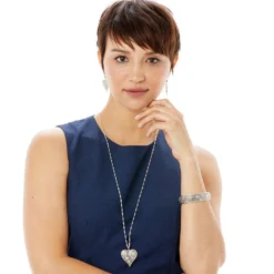 Baroness Fiori Hinged Bangle -Fashion-Accessories-Brighton baroness fiori hinged bangle silver 2 f96ed98a 6b4a 4b2f 94c3 4447acc8b68d