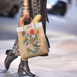 Bicycle Fun Burlap Tote -Fashion-Accessories-Brighton bicycle fun burlap tote multi 3 984cc9a6 bcc5 4c38 9000 d67e9b6ca13b