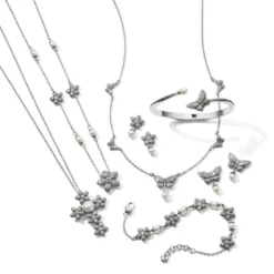 Bloom Butterfly Pearl Necklace -Fashion-Accessories-Brighton bloom butterfly pearl necklace silver pearl 2