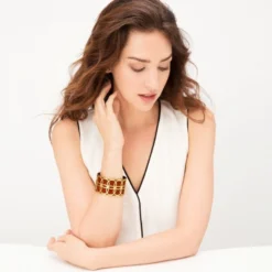 Christo NYC Wide Cuff Bracelet Set -Fashion-Accessories-Brighton christo nyc wide cuff bracelet set gold lipstick 4 20c84d78 3ab1 40ae 9dd3 35469a534705