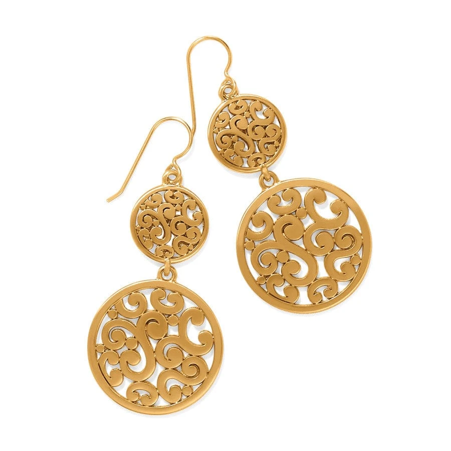 Contempo Medallion Duo French Wire Earrings Contempo Medallion Duo French Wire Earrings -Fashion-Accessories-Brighton contempo medallion duo french wire earrings gold 0