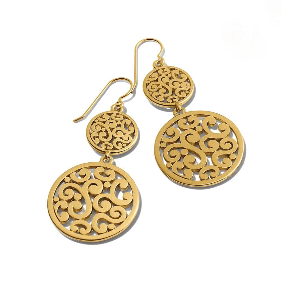 Contempo Medallion Duo French Wire Earrings Contempo Medallion Duo French Wire Earrings -Fashion-Accessories-Brighton contempo medallion duo french wire earrings gold 1