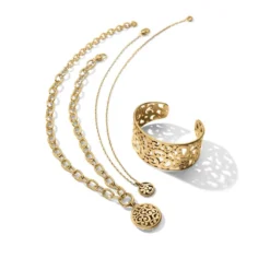 Contempo Medallion Petite Necklace -Fashion-Accessories-Brighton contempo medallion petite necklace gold 3