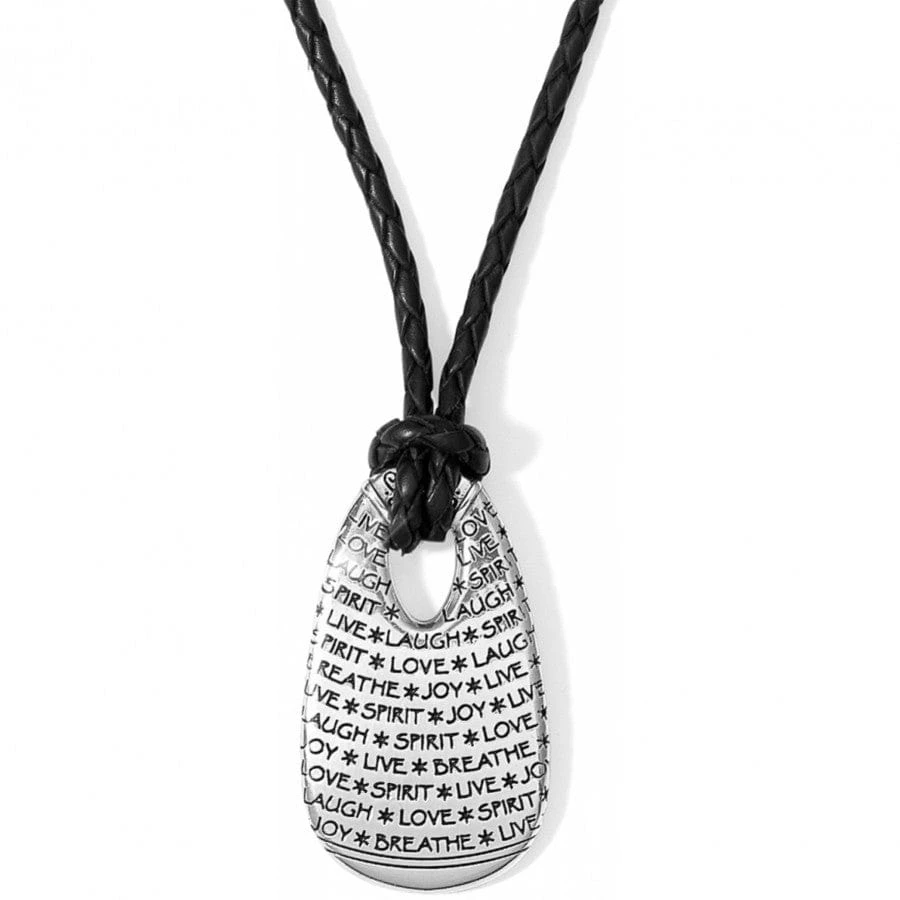 Elan Long Leather Necklace Elan Long Leather Necklace -Fashion-Accessories-Brighton elan long leather necklace silver black 0 8e47b65e de05 41d7 8773 3a951d2ceef7