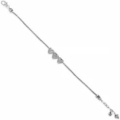 Enchanted Hearts Anklet 2 Enchanted Hearts Anklet -Fashion-Accessories-Brighton enchanted hearts anklet silver 2