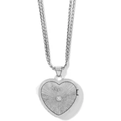 Essex Heart Convertible Locket Necklace -Fashion-Accessories-Brighton essex heart convertible locket necklace silver 2 c445d59c 9568 4cb9 815c eb5427f539ea