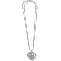 Essex Heart Convertible Locket Necklace -Fashion-Accessories-Brighton essex heart convertible locket necklace silver 3 26f00383 4967 4cc3 a42d 1051583d46e2