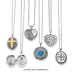 Essex Heart Convertible Locket Necklace -Fashion-Accessories-Brighton essex heart convertible locket necklace silver 4 737da696 223c 4090 a009 4d98625af615