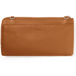 Ferrara Duet Zip Pouch -Fashion-Accessories-Brighton ferrara duet zip pouch brown white 2