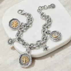 Ferrara Virtue Charm Bracelet -Fashion-Accessories-Brighton ferrara virtue charm bracelet silver gold 2 cb377df9 3f21 4eb8 a616 8a85bf88c034