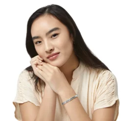 Footprints Hinged Bangle -Fashion-Accessories-Brighton footprints hinged bangle silver 4