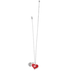 Forever Be Loved Necklace -Fashion-Accessories-Brighton forever be loved necklace silver red 2