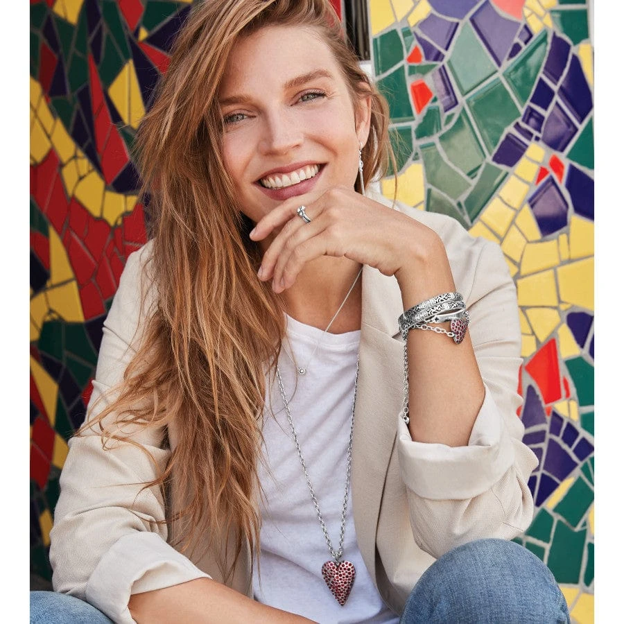 Glisten Heart Convertible Necklace Glisten Heart Convertible Necklace -Fashion-Accessories-Brighton glisten heart convertible necklace silver red 2 462217c4 c5fe 482b 83e2 1ea2344be4f4