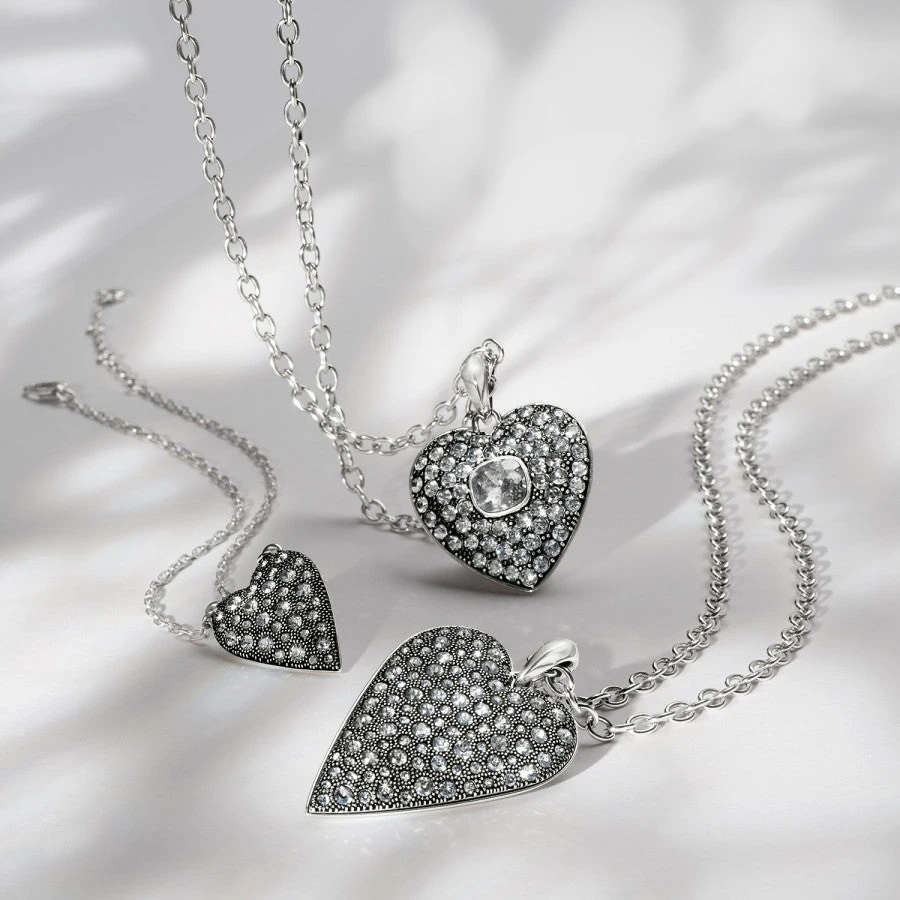 Glisten Heart Convertible Necklace Glisten Heart Convertible Necklace -Fashion-Accessories-Brighton glisten heart convertible necklace silver 2