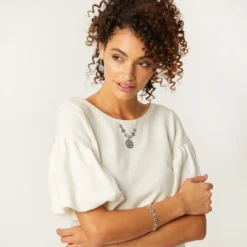 Halo Eclipse French Wire Earrings -Fashion-Accessories-Brighton halo eclipse french wire earrings silver blue 2 f49f7550 fe6a 44b5 9725 73ea36d6d6c4