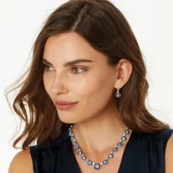 Halo Eclipse Leverback Earrings -Fashion-Accessories-Brighton halo eclipse leverback earrings silver blue 3