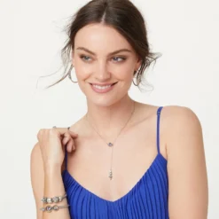 Halo Hoop Earrings -Fashion-Accessories-Brighton halo hoop earrings silver tanzanite 3