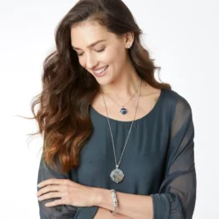 Halo Odyssey Round Necklace 3 Halo Odyssey Round Necklace -Fashion-Accessories-Brighton halo odyssey round necklace silver blue 3 0267d720 e40e 4aa1 b12b b7567440b71a