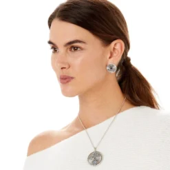 Halo Rays Round Pendant Necklace -Fashion-Accessories-Brighton halo rays round pendant necklace silver tanzanite 3 8d303009 6ada 465c a114 5d9f2f325dd0