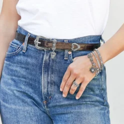 Hearts Reversible Belt -Fashion-Accessories-Brighton hearts reversible belt black chocolate 4