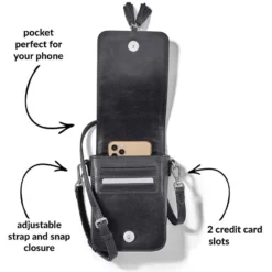 Ilia Mini Flap Cross Body Bag -Fashion-Accessories-Brighton ilia mini flap cross body bag black 1