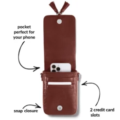 Ilia Mini Flap Cross Body Bag -Fashion-Accessories-Brighton ilia mini flap cross body bag garnet 1