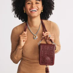 Ilia Mini Flap Cross Body Bag -Fashion-Accessories-Brighton ilia mini flap cross body bag garnet 4