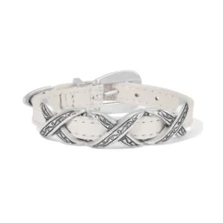 Kriss Kross Etched Bandit Bracelet -Fashion-Accessories-Brighton kriss kross etched bandit bracelet optic white 0 a260b0d1 d691 446a 8d56 02a4b8393c67