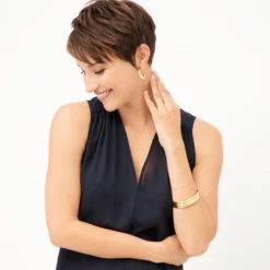 Mars Narrow Bangle -Fashion-Accessories-Brighton mars narrow bangle brushed gold 2