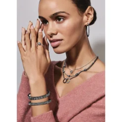 Meridian Eclipse Large Hoop Earrings -Fashion-Accessories-Brighton meridian eclipse large hoop earrings black 2 d9713b87 0d5f 4b72 9b40 1a7a084dea66