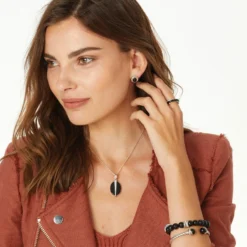 Neptune's Rings Oval Black Agate Reversible Short Necklace -Fashion-Accessories-Brighton neptune s rings oval black agate reversible short necklace black 3 63baed9d ce9f 4670 936b 554e30b2297a