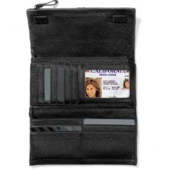 Nolita Shimmer Large Wallet -Fashion-Accessories-Brighton nolita shimmer large wallet black 3