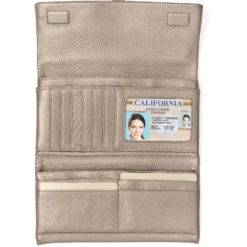 Nolita Shimmer Large Wallet -Fashion-Accessories-Brighton nolita shimmer large wallet zinc pearl 1