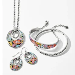 Painted Poppies Short Necklace -Fashion-Accessories-Brighton painted poppies short necklace silver multi 2 d0dceb4c 3016 4a94 90b1 99c528d12c3a