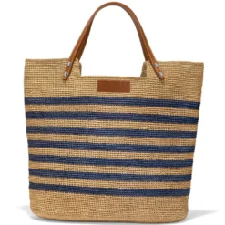 Palmier Raffia Tote -Fashion-Accessories-Brighton palmier raffia tote wheat blue 2 f0cc3a1d cf64 4438 a416 fdfd638e3f2d