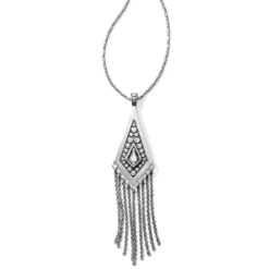 Pebble Disc Convertible Fringe Necklace