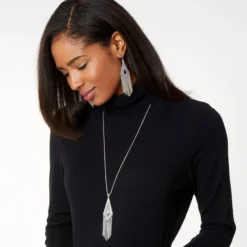 Pebble Disc Convertible Fringe Necklace -Fashion-Accessories-Brighton pebble disc convertible fringe necklace silver 3 5585e83b d9b0 4753 842e a35bf26fcb4c