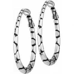 Pebble Oval Hoop Earrings -Fashion-Accessories-Brighton pebble oval hoop earrings silver 2 5787465c 3f02 4dc2 a4bc 57c611b0cc37