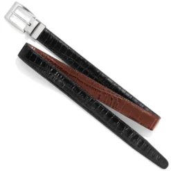 Reversible Croco Belt 4 Reversible Croco Belt -Fashion-Accessories-Brighton reversible croco belt black peanut 4 f4822479 cb28 4c39 b75a 46498fa15959