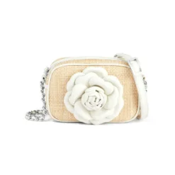 Rosie Straw Camera Bag -Fashion-Accessories-Brighton rosie straw camera bag white 0