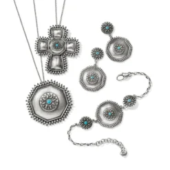 Telluride West Pendant Necklace -Fashion-Accessories-Brighton telluride west pendant necklace silver turquoise 2