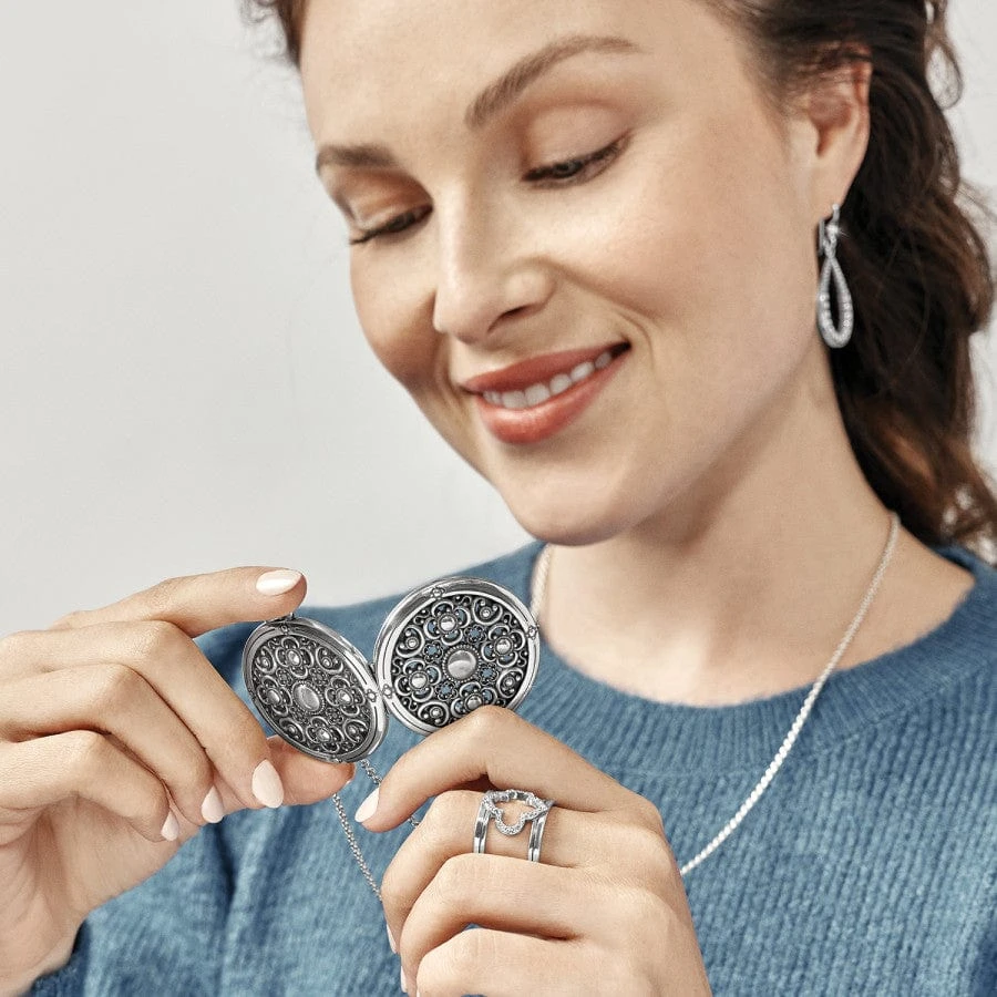 Vita Long Locket Necklace Vita Long Locket Necklace -Fashion-Accessories-Brighton vita long locket necklace silver 4